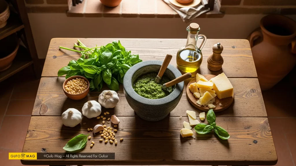 مواد لازم برای تهیه سس پستو ایتالیایی