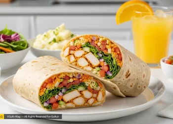 طرز تهیه رپ مرغ و سبزیجات در خانه