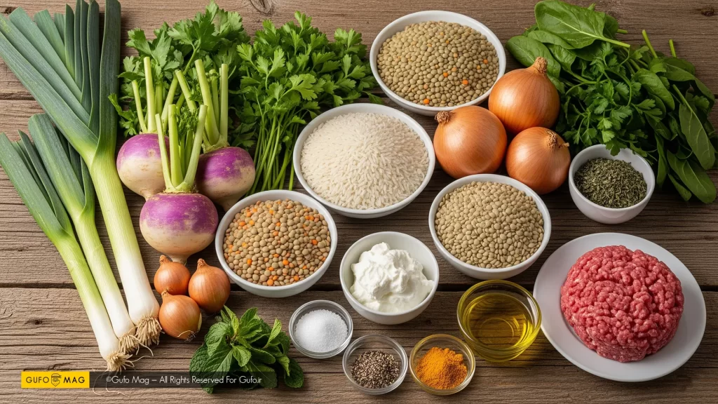 مواد لازم برای تهیه آش شلغم