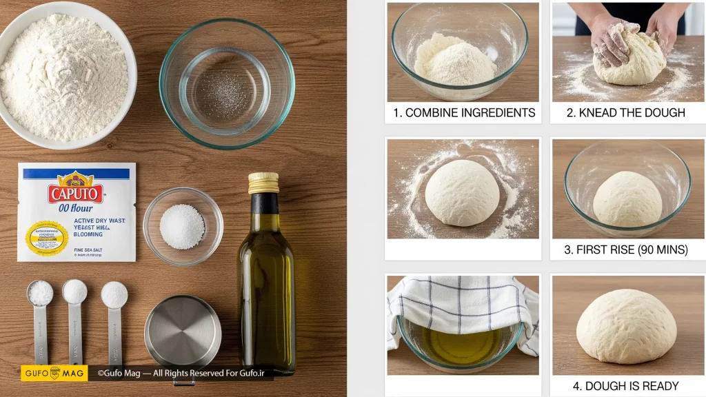 مواد لازم برای تهیه خمیر پیتزا ایتالیایی در خانه