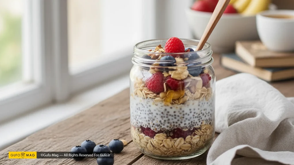 اوتمیل شبانه یک صبحانه رژیمی