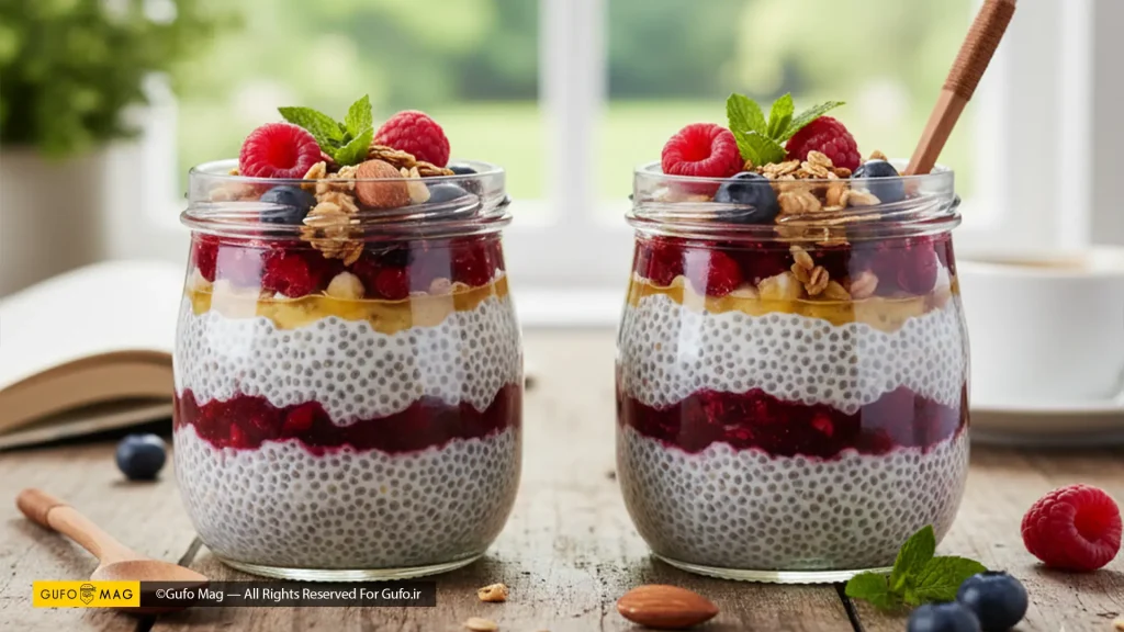 پودینگ دانه چیا ایده صبحانه رژیمی