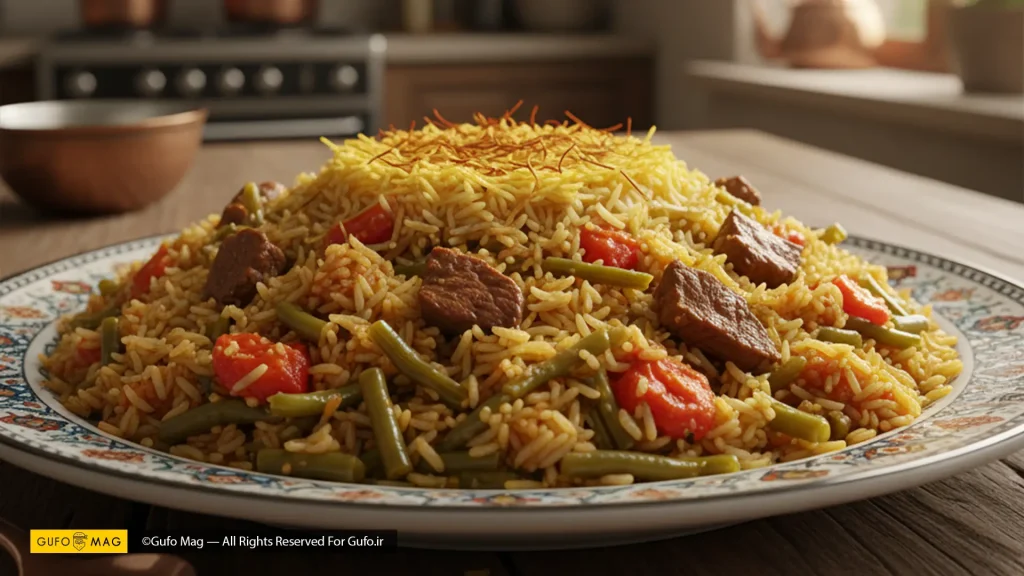 طرز تهیه لوبیا پلو با گوشت