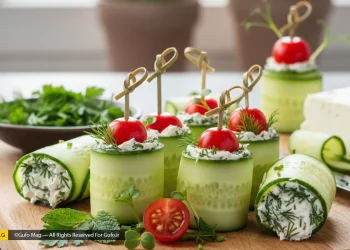 طرز تهیه رول خیار با پنیر و سبزیجات