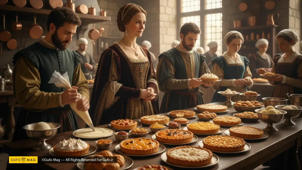 اشپزهای حرفهای قدیمی فرانسوی در حال تهیه شیرینی برای پادشاهان