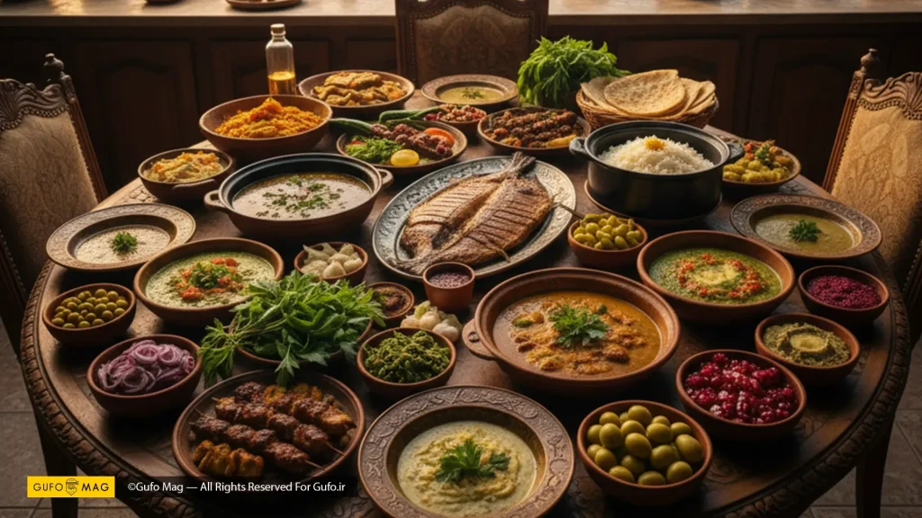 میز مجلل و تنوع غذاهای سنتی گیلان 