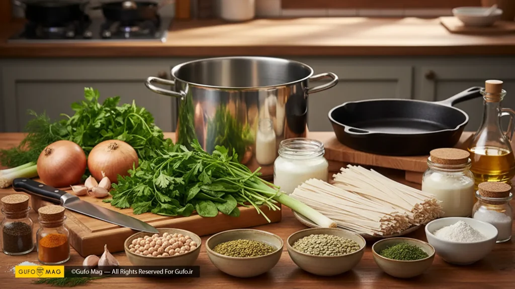 مواد لازم برای تهیه آش رشته
