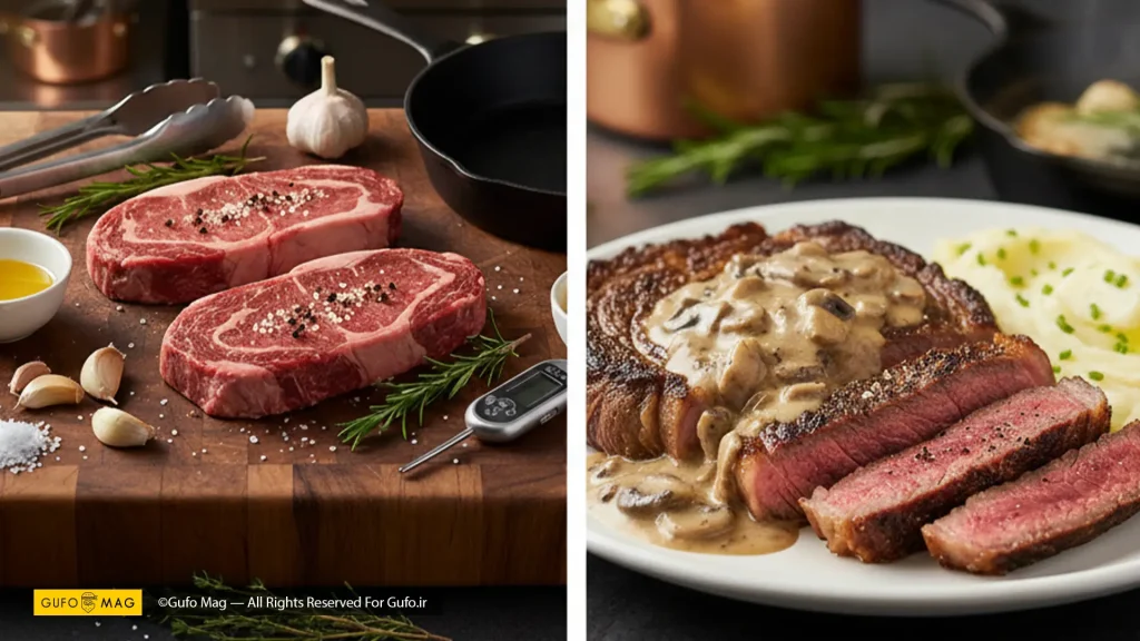 پخت استیک حرفه‌ای و ابدار در خانه با دورچین