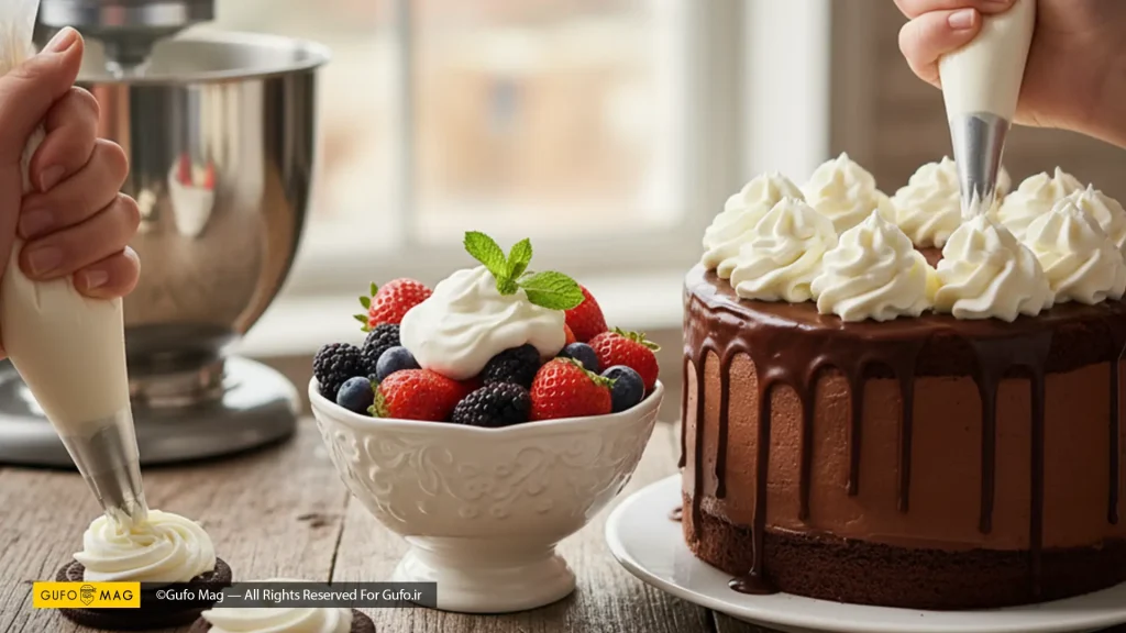 تمرین و تکرار، کلید حرفه‌ای شدن در فرم دادن خامه و تزیین دسرهای مختلف