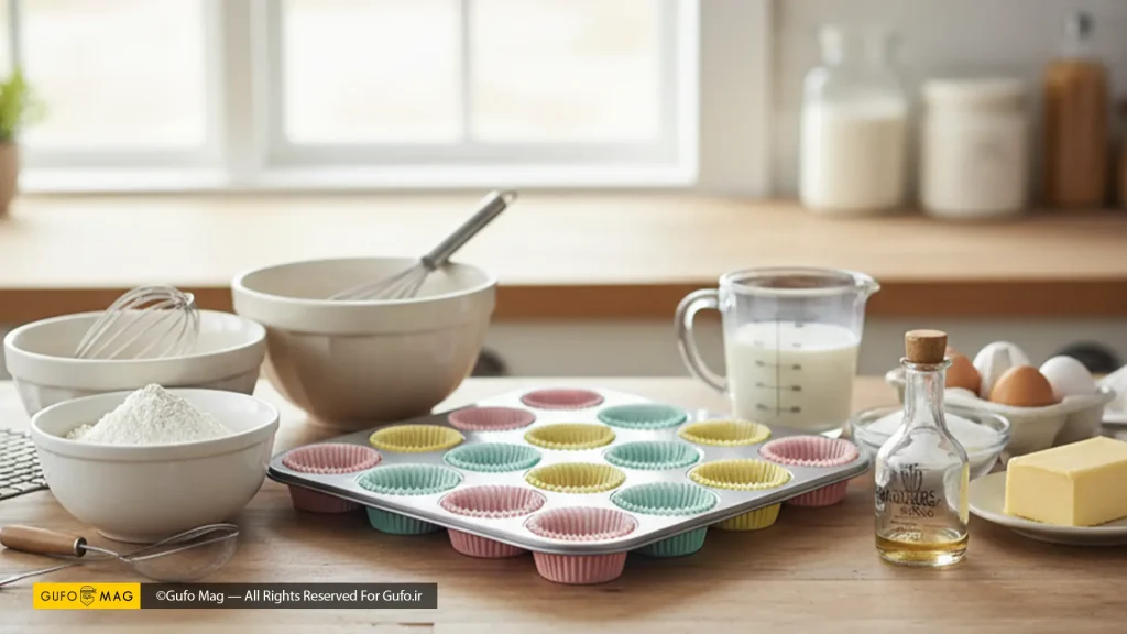 مواد لازم برای تهیه کاپ‌کیک 