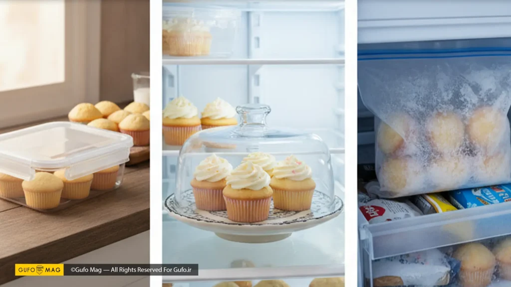 طرز نگه داری مینی کاپ‌‌کیک در یخچال