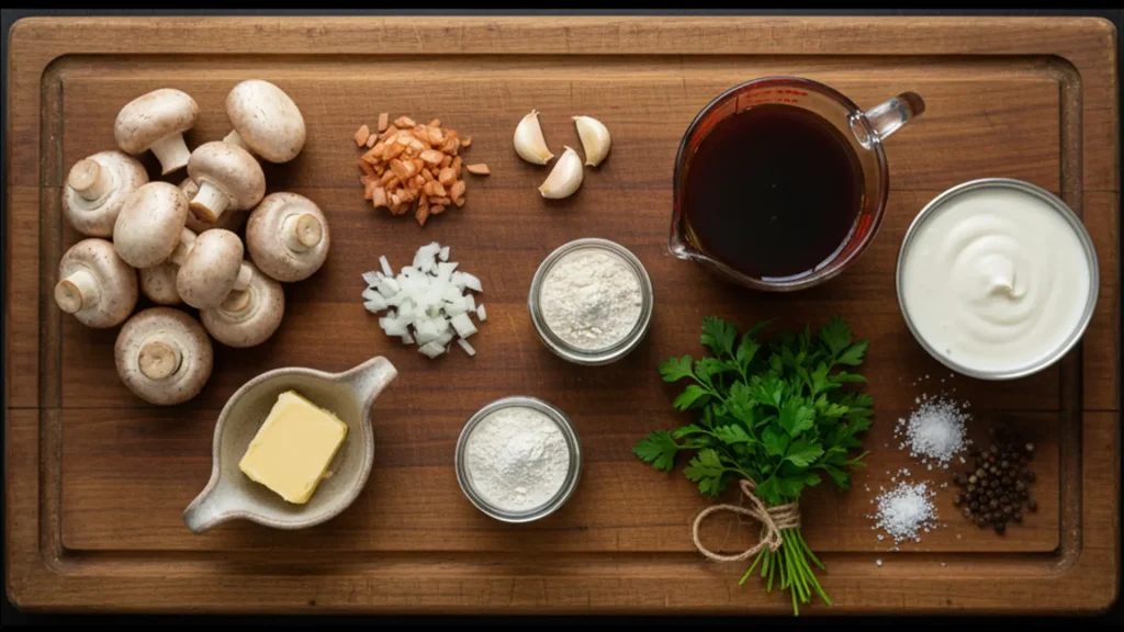 مواد لازم برای پخت سس قارچ
