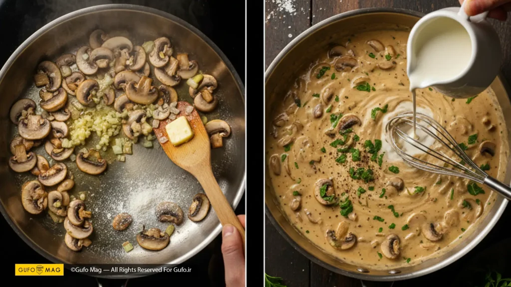 طرز تهیه مرحله به مرحله سس قارچ