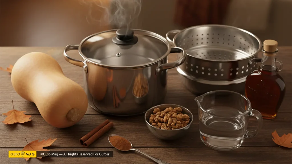 مواد لازم برای تهیه دسر کدو حلوایی