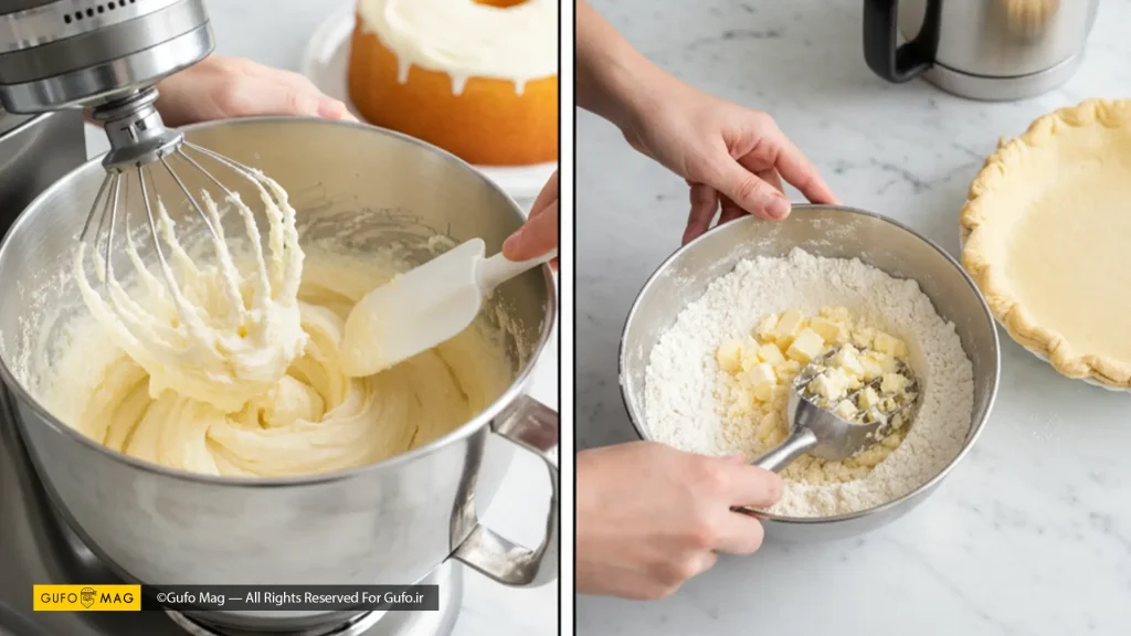 تکنیکهای کرم کردن کره با شکر و خرد کردن کره سرد با آرد