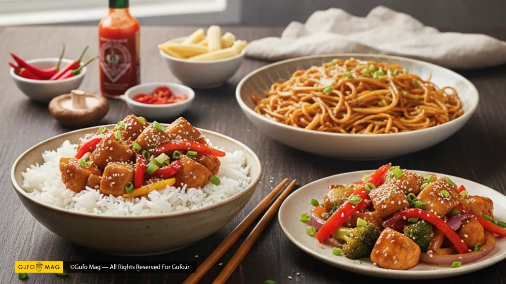 نحوههای متفاوت سرو مرغ و سبزیجات