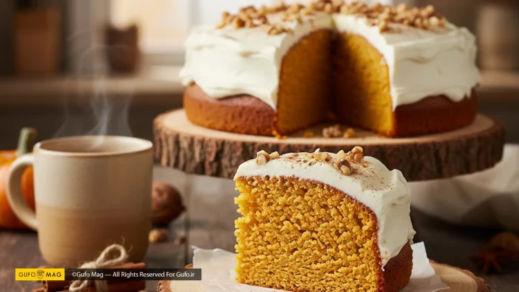 طرز تهیه کیک کدو حلوایی با فراستینگ پنیر خامه‌ای