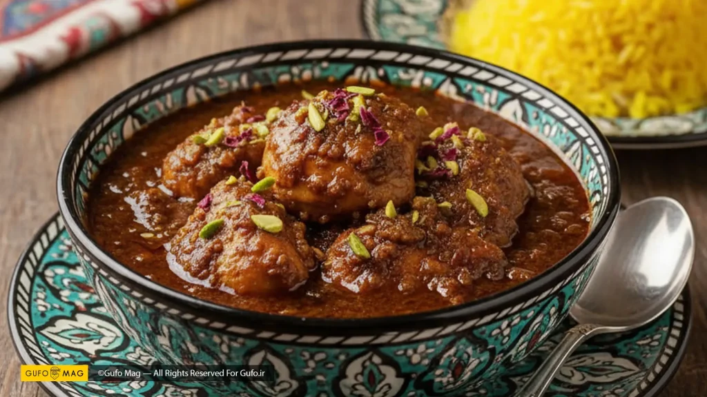 دستور پخت یک خورش فسنجان جاافتاده و به روغن افتاده