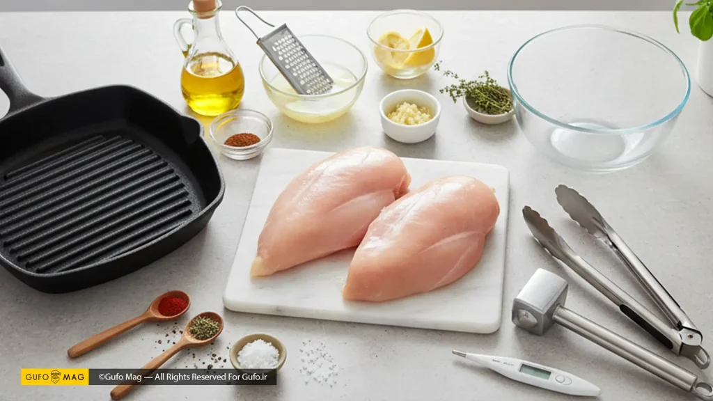 مواد لازم برای تهیه مرغ گریل