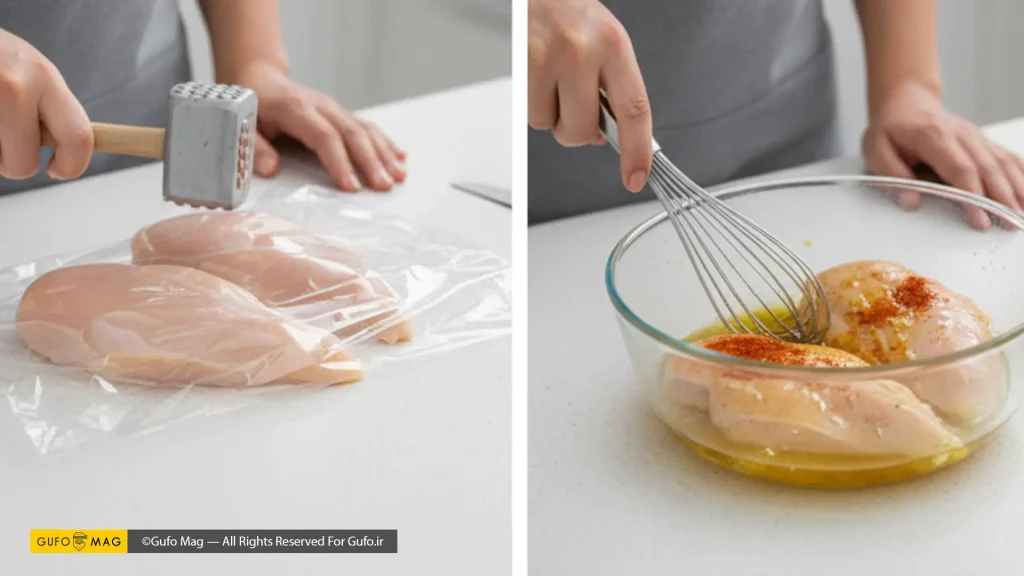مزه دار کردن مرغ برای گریل کردن