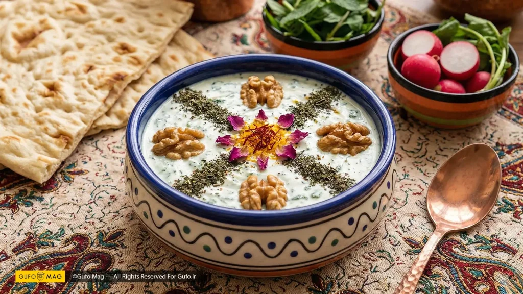 بورانی پیش غذای ایرانی در سفره