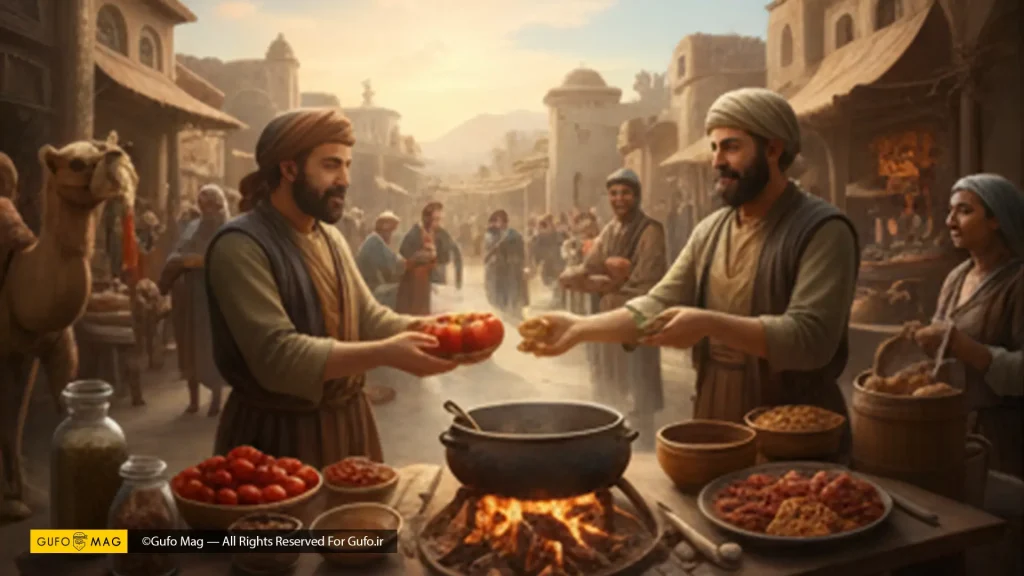 پخت و پز انواع خورش های در بازار باستانی