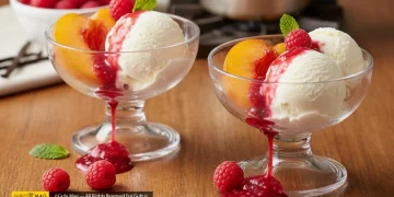 طرز تهیه دسر هلو ملبا