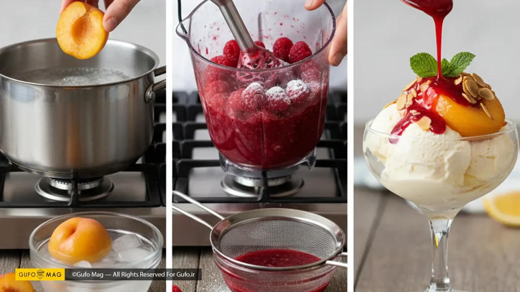 طرز تهیه هلو ملبا مرحله به مرحله