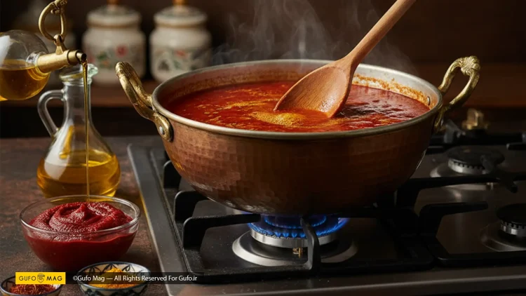 تفت دادن اصولی رب گوجه