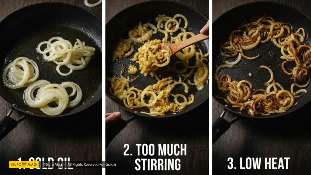 اشتباهات رایج در تهیه پیاز داغ