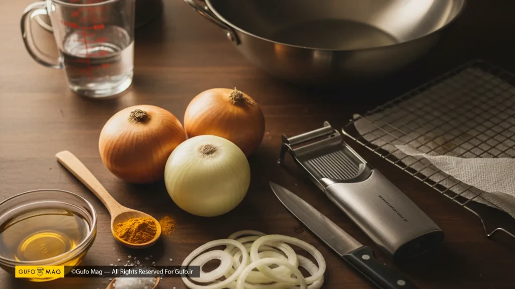 مواد لازم برای تهیه پیاز داغ مجلسی 