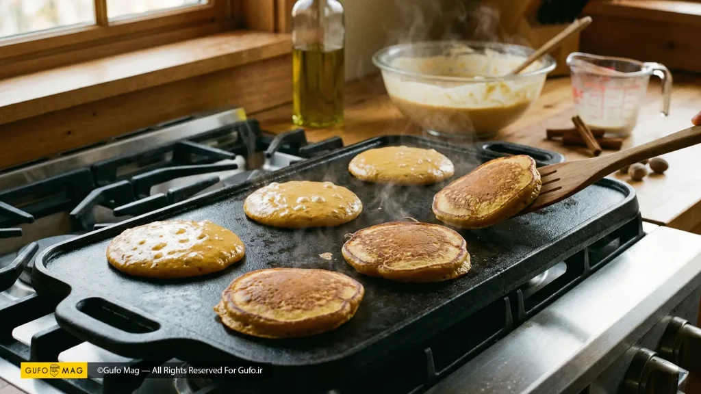 روش پخت پنکیک کدو حلوایی خوشمزه
