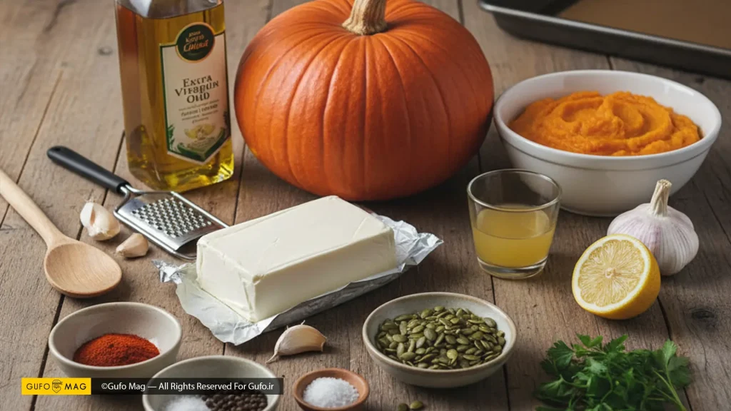 مواد لازم برای دیپ کدو حلوایی