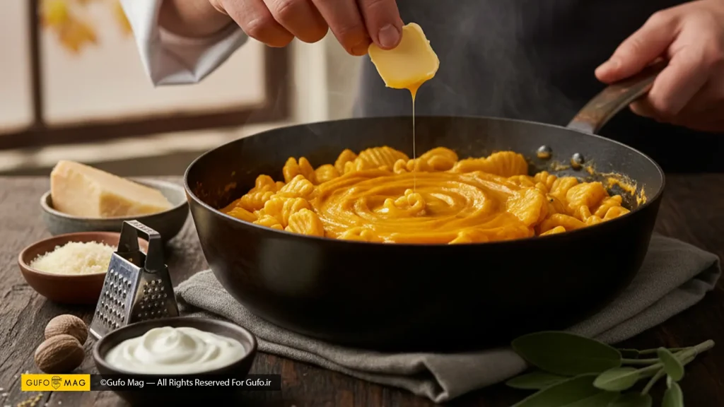 طرز تهیه مرحله به مرحله پاستا کدو حلوایی