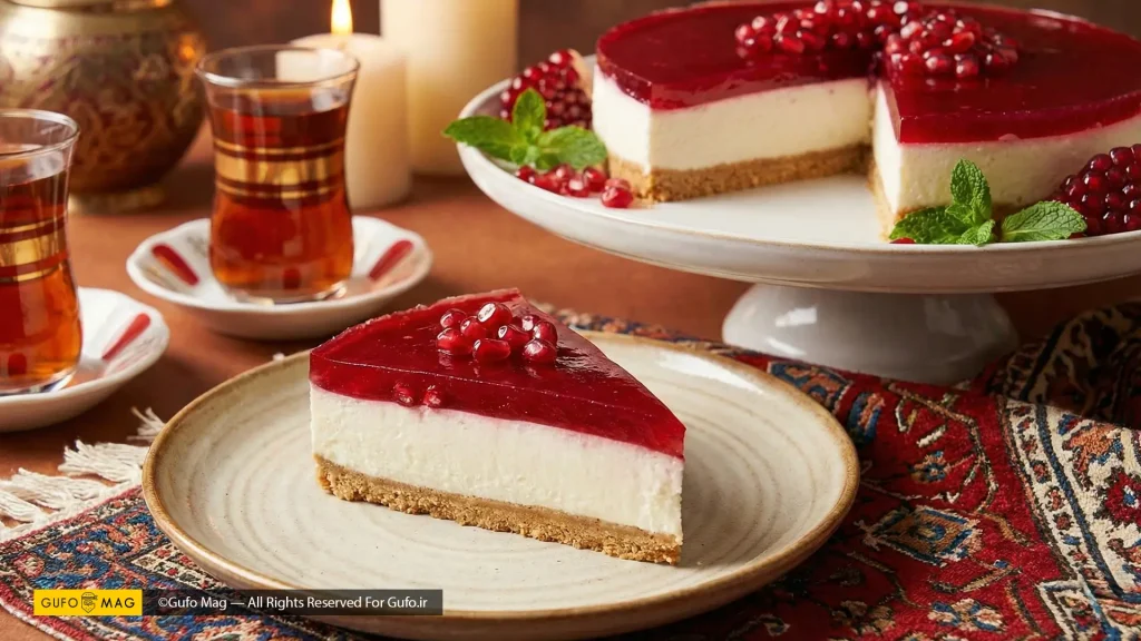 چیزکیک انار (بدون فر) دسر مخصوص شب یلدا