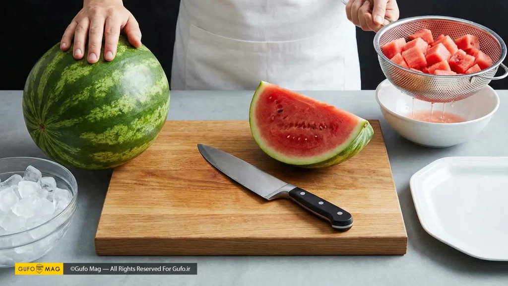 برش زدن هندوانه شب یلدا با فوت و فنهای سرآشپز