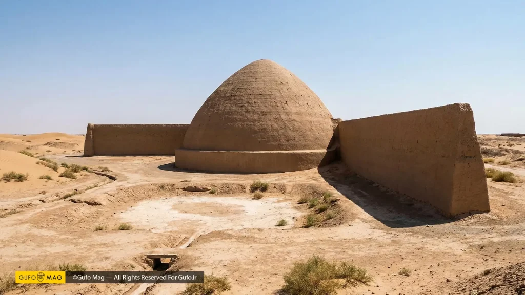 یخچال خشتی مخروطی عظیم در دل کویر شاهکار مهندسی ایرانیان باستان برای ذخیره یخ