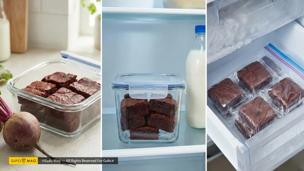 روشهای صحیح نگهداری براونی در ظرف دربسته، یخچال و فریزر