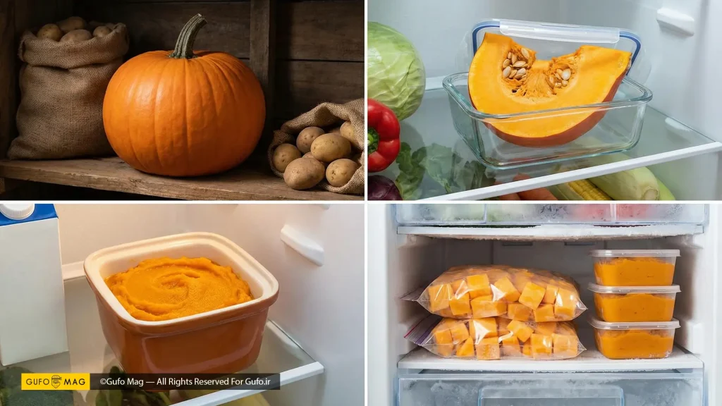 روشهای نگهداری کدو در انباری، یخچال و فریزر