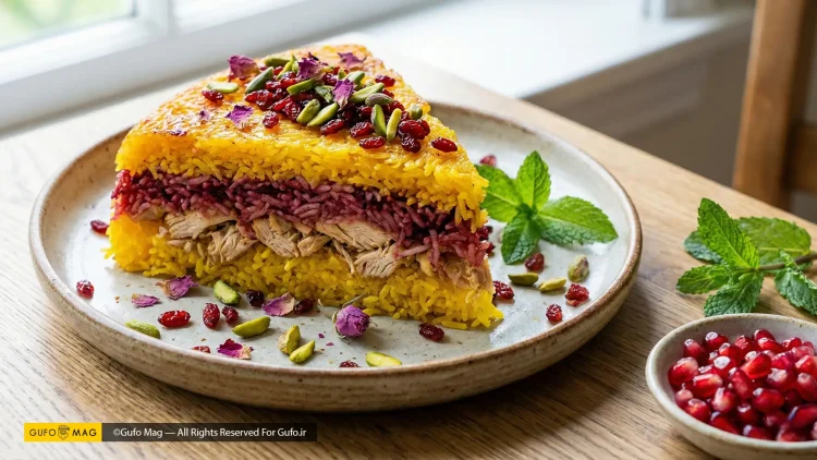 دستور پخت ته چین مرغ و لبو