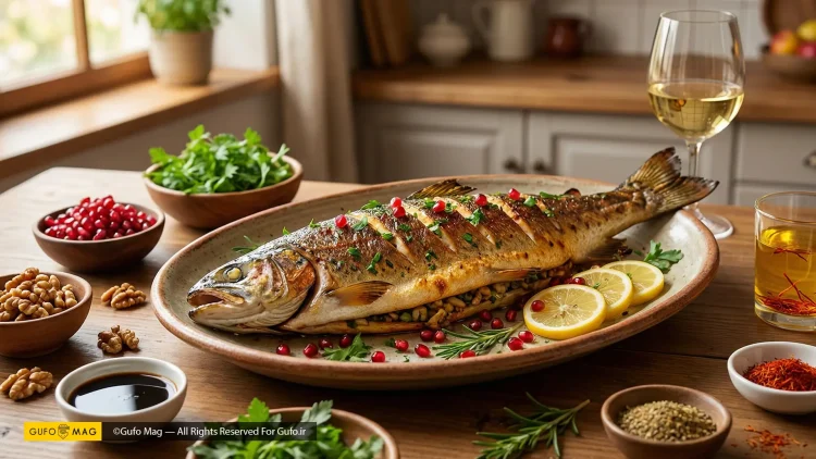 طرز تهیه ماهی شکم‌پر مجلسی