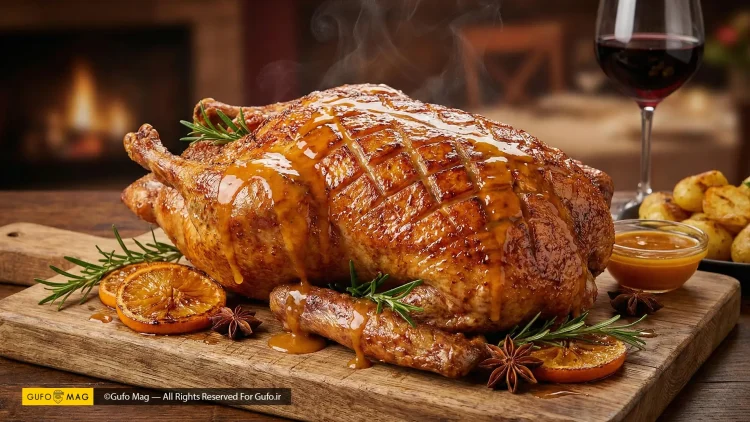 طرز تهیه اردک مجلسی با سس پرتقال