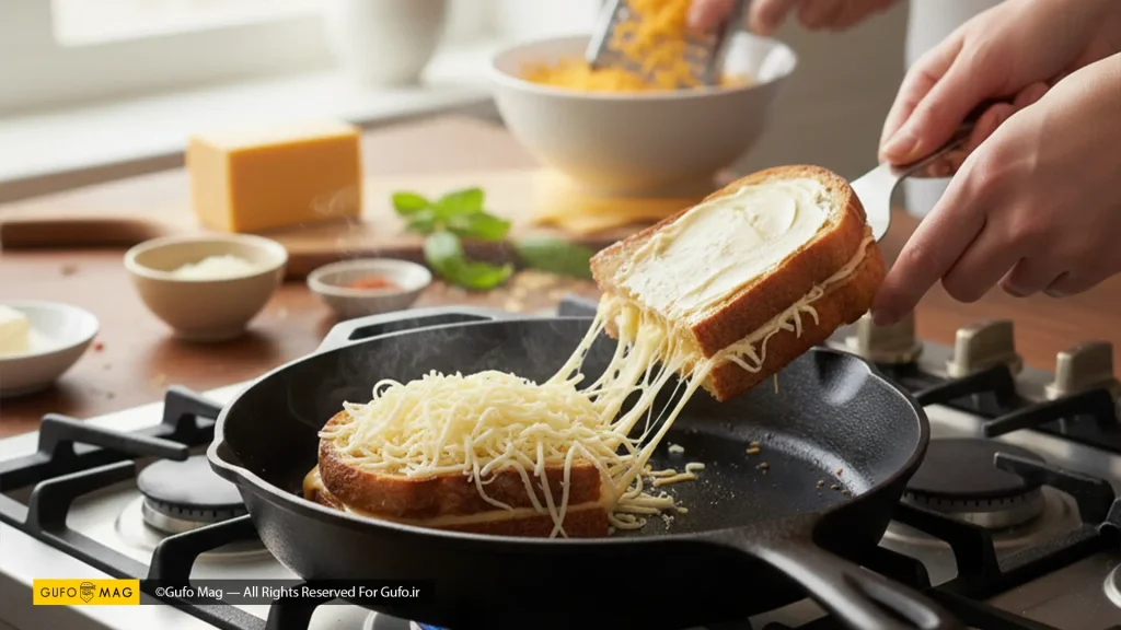 روش پخت ساندویچ تست پنیری