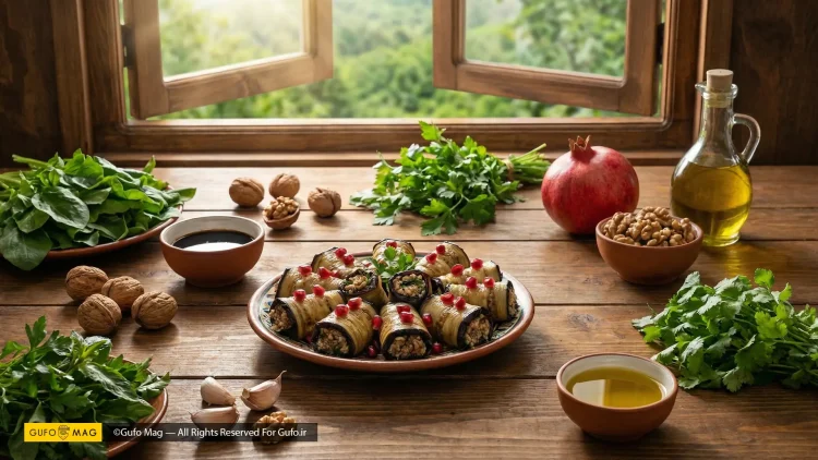 طرز تهیه رول بادمجان و گردو شمالی