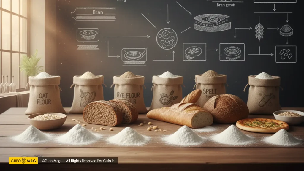 مقایسه انواع آرد در اشپزی