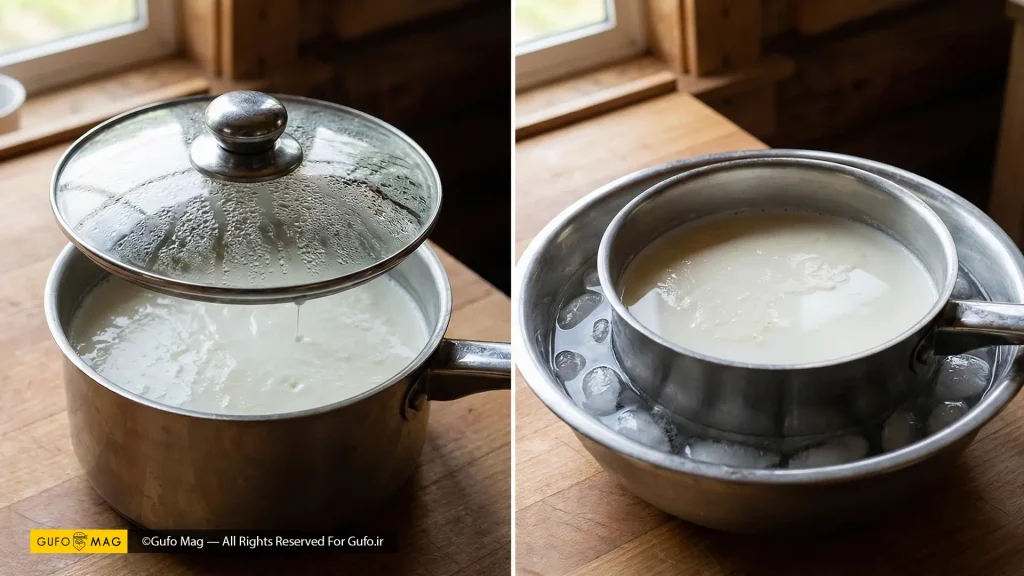 اشتباهات رایج شامل گذاشتن درپوش و ایجاد قطرات آب و خنکسازی سریع و اشتباه در حمام یخ