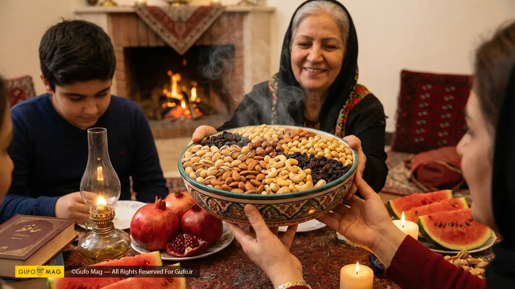 آجیل بو داده شده برای شب یلدا