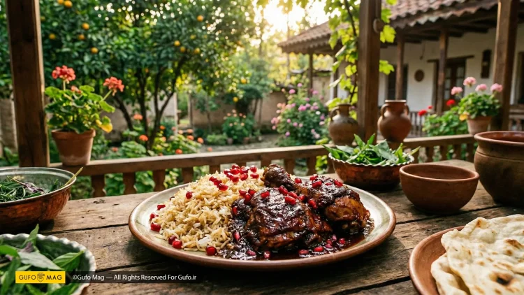 طرز تهیه مرغ ناردونی مازندرانی