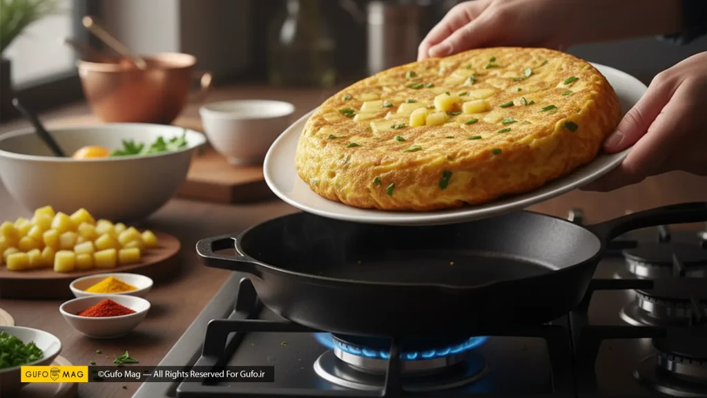 مواد لازم برای تهیه املت سیب‌زمینی و سبزیجات معطر