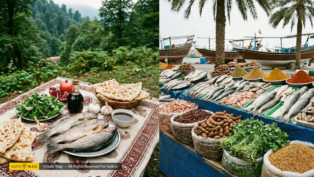 مقایسه فرهنگ ماهی شمال و جنوب ایران با فرش سنتی در میان